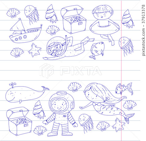 Sea and ocean adventure Kindergarten, preschool 37913378