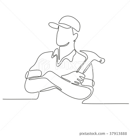 Builder Carpenter Continuous Line 37913888