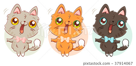 cat in kawaii style. cat in kawaii style. 37914067