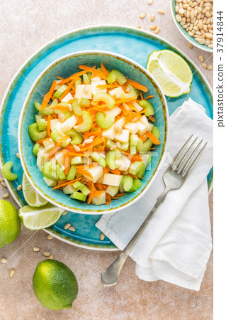 Salad with fresh celery, apple and carrot 37914844