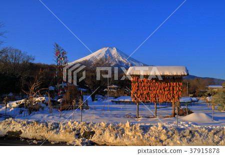 Mt Fuji In The Blue Sky Of The Snow Scene From Stock Photo