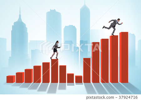 Chasing business people in competition concept 37924716