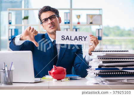 Businessman in salary increase concept 37925103