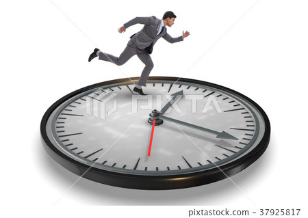 Businessman in time management concept 37925817