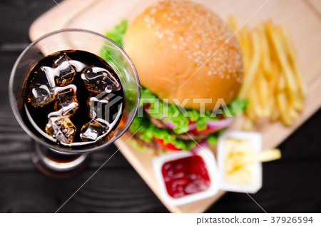 Burger served in bun in nutrition fast food Burger served in bun in nutrition fast food 37926594
