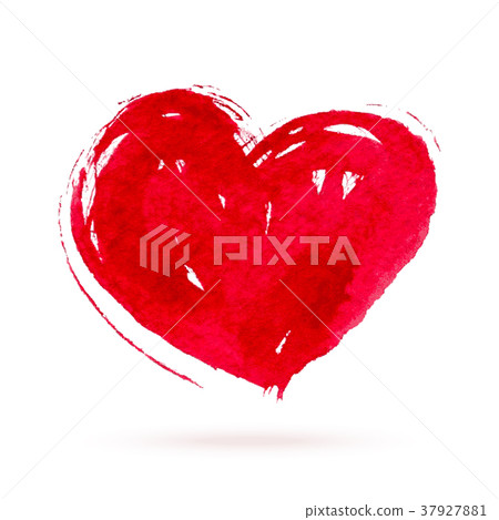 Watercolor red heart on white background vector - Stock Illustration ...