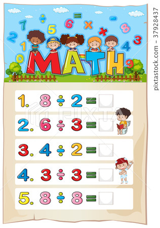 Math worksheet design for division 37928437
