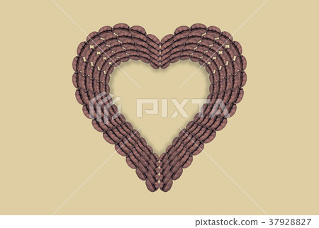 Coffee beans in form of a valentine heart.Texture 37928827