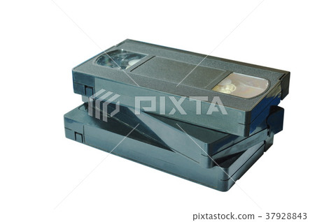 video tape recorder stacking on white background video tape recorder stacking on white background 37928843
