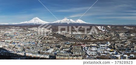 Wintery panorama landscape of Petropavlovsk City Wintery panorama landscape of Petropavlovsk City 37928923
