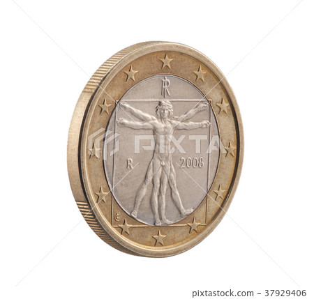 Italian One Euro with Vitruvian Man 37929406