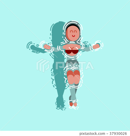 Girl chilling in pool 37930026