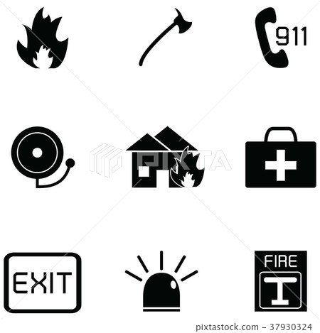 emergency icon set 37930324
