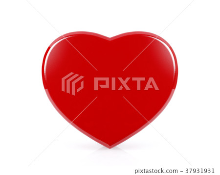 Red heart isolated on white background - Stock Illustration [37931931 ...