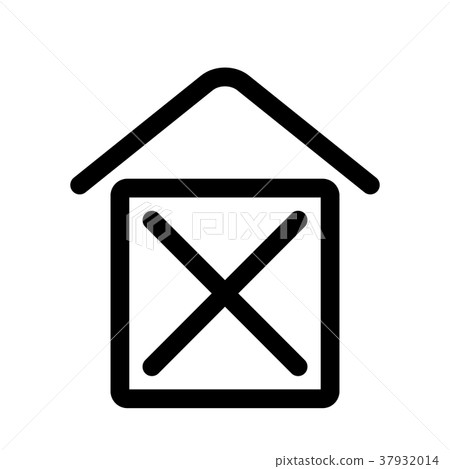 Home sign. Symbol of house. Outline modern design 37932014