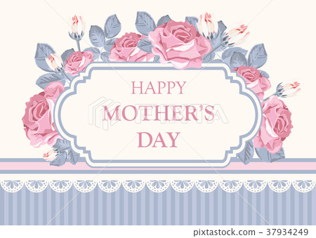 Floral card. Happy Mothers Day. Vector 37934249