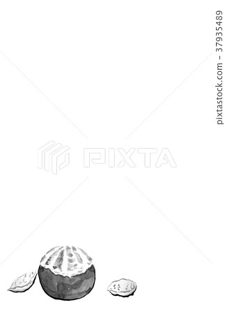 Fruit Postcard Yawata Peeling Ink Painting 37935489