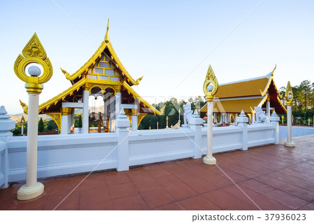 Beautiful scene in Wat Phra Thad Santidham temple. Beautiful scene in Wat Phra Thad Santidham temple. 37936023