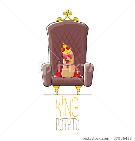 vector funny cartoon cool cute brown smiling king 37936432