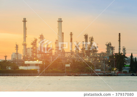 Petrochemical oil plant river front 37937080