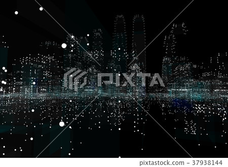Cityscape futuristic 3d city neon light Cityscape futuristic 3d city neon light 37938144