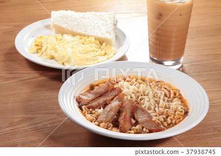 noodles with meat in soup noodles with meat in soup 37938745