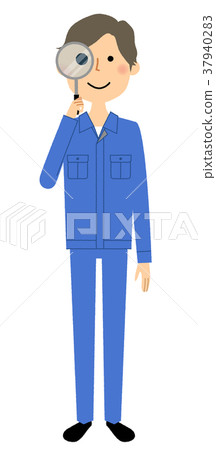 男性放大鏡工作服 37940283