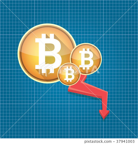vector bitcoin market crash graph on blueprint vector bitcoin market crash graph on blueprint 37941003