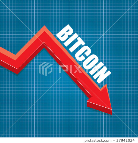 vector bitcoin market crash graph on blueprint 37941024