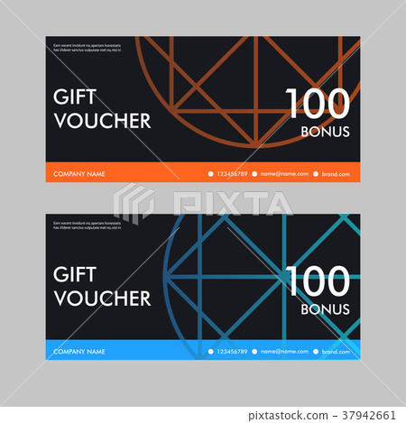 Gift voucher template with colorful pattern 37942661
