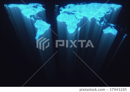 World Map Fiber Optic 37943285