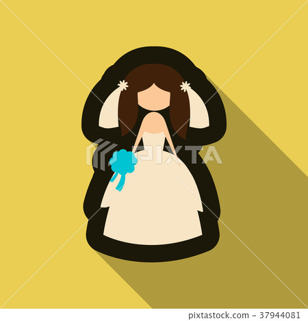 Vector of a beautiful woman in a wedding dress Vector of a beautiful woman in a wedding dress 37944081