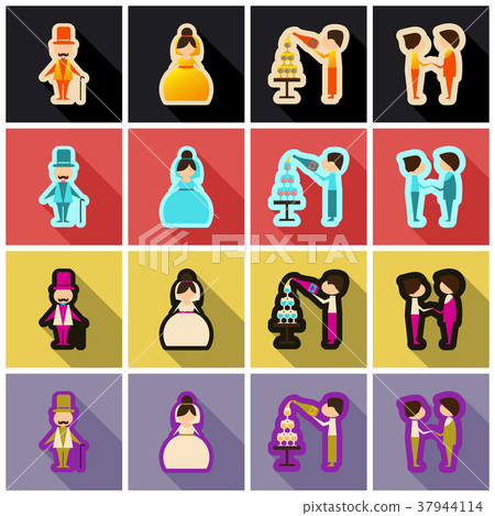 Web icon set - Wedding, marriage, bridal 37944114
