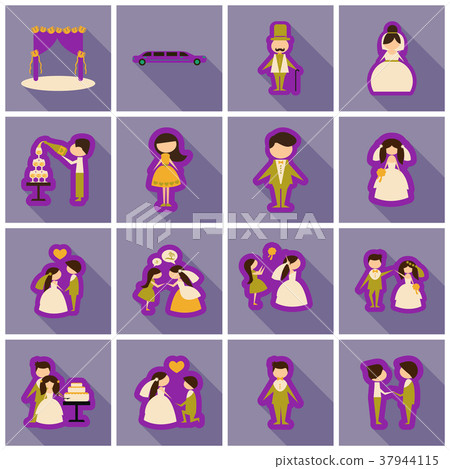 Web icon set - Wedding, marriage, bridal 37944115