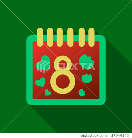March 8. Calendar icon.Vector illustration,flat March 8. Calendar icon.Vector illustration,flat 37944143