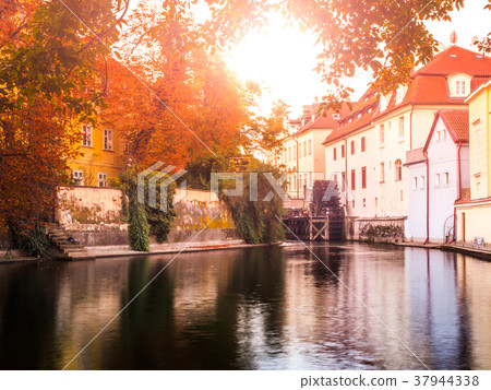 Certovka, Devil River, with watermill wheel at 37944338