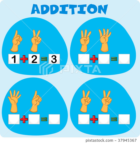 Addition worksheet with fingers 37945367