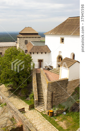View from the castle window to castle staircase View from the castle window to castle staircase 37945598