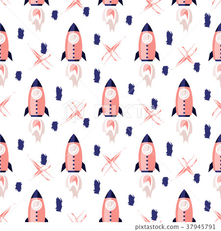 Rocket pattern vector background. 37945791