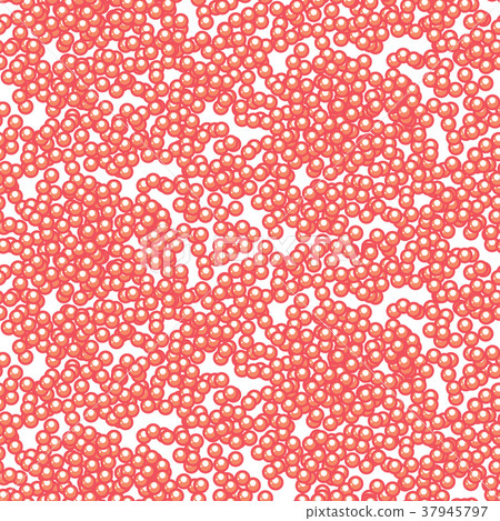 Red caviar seamless vector drawn pattern. 37945797