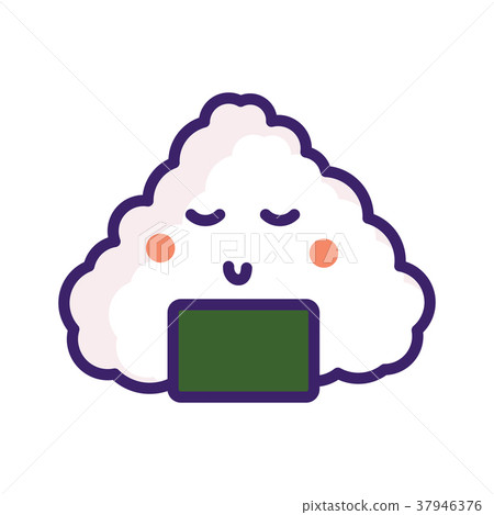 Onigiri japan food vector emoji character. 37946376