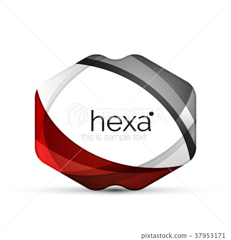 Clean professional hexagon shape business emblem 37953171