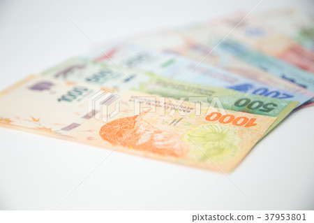 argentine money with white background 37953801