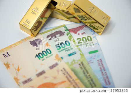 argentine money with white background 37953835