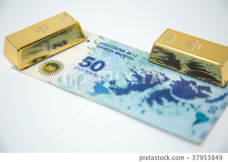 argentine money with white background 37953849