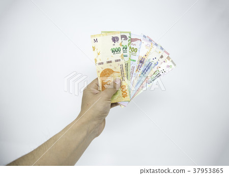 argentine money with white background 37953865