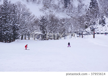 Skier and lift Skier and lift 37955614