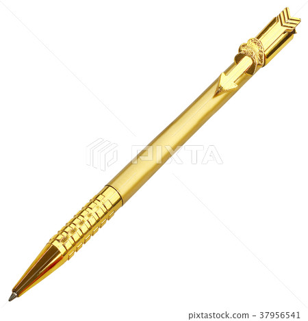 gold pen isolated on white background gold pen isolated on white background 37956541