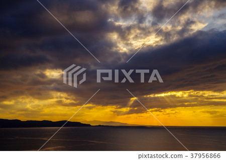 Sunset view of the sea Angel lion Sunset view of the sea Angel lion 37956866