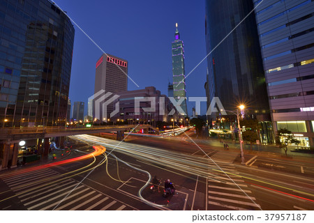 City, Taipei 101, Chinese Taipei, Taiwan, Taipei 101 nights, traffic, crossroads, 101 buildings, buildings 37957187
